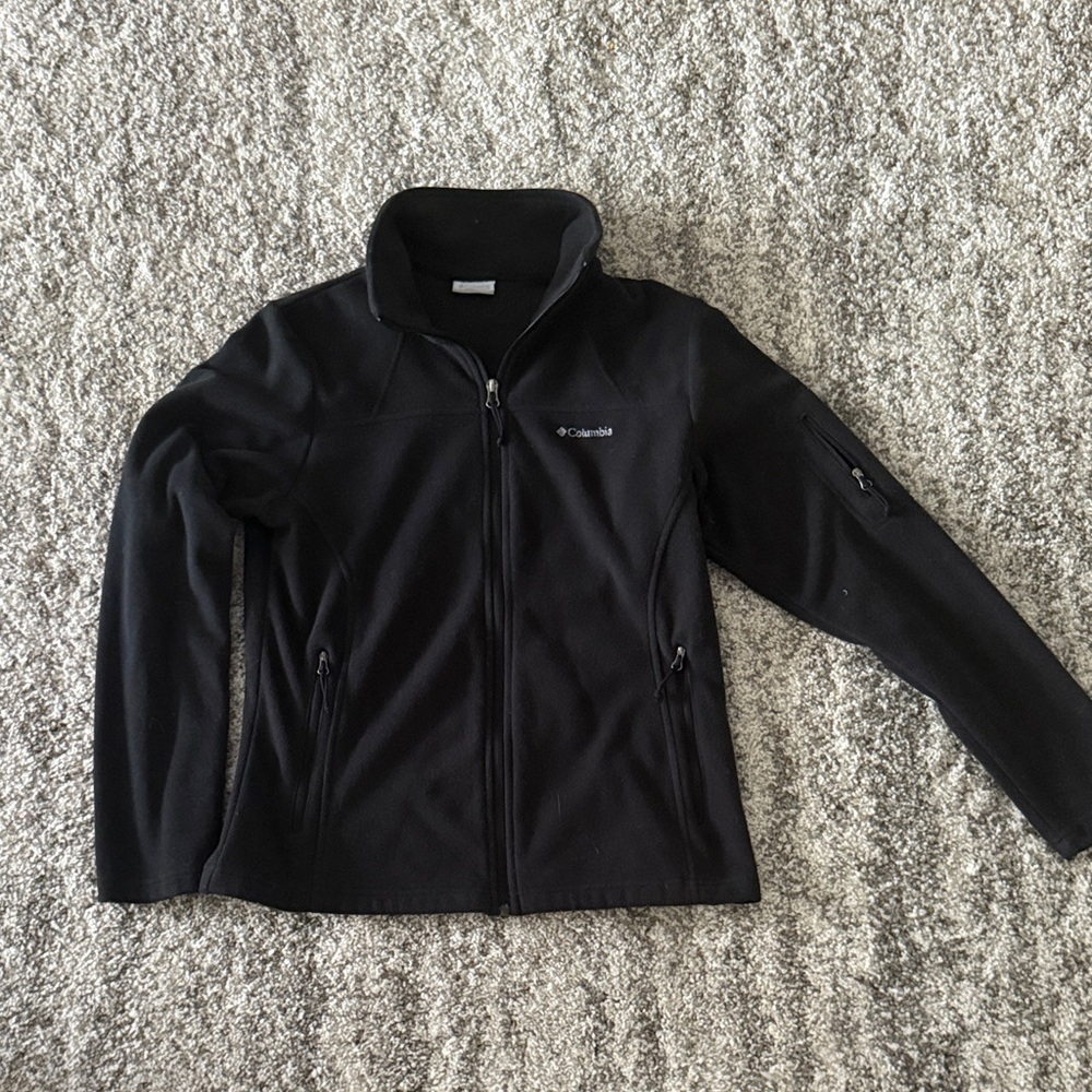 Columbia Black Fleece Jacket Size M EUC
